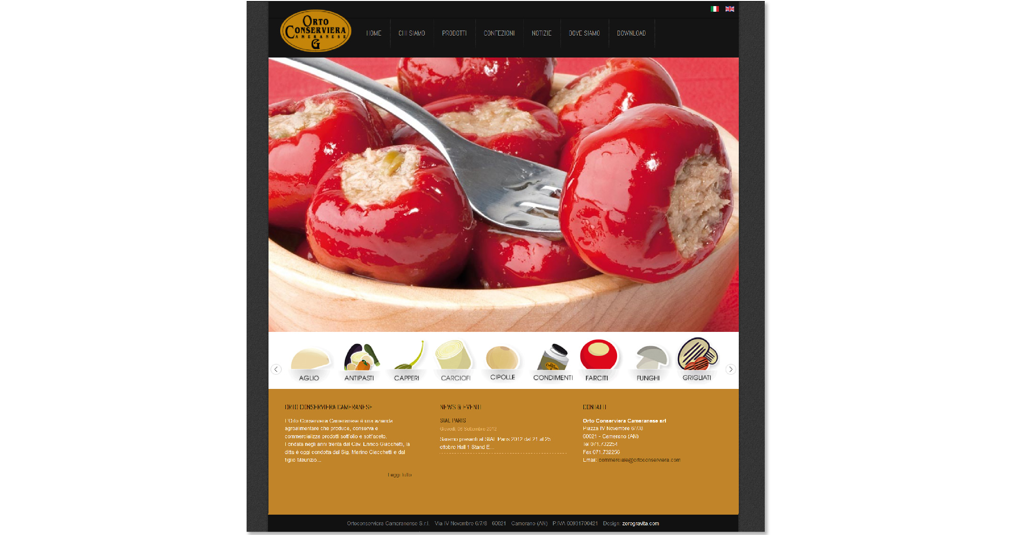 Sito web - Home page