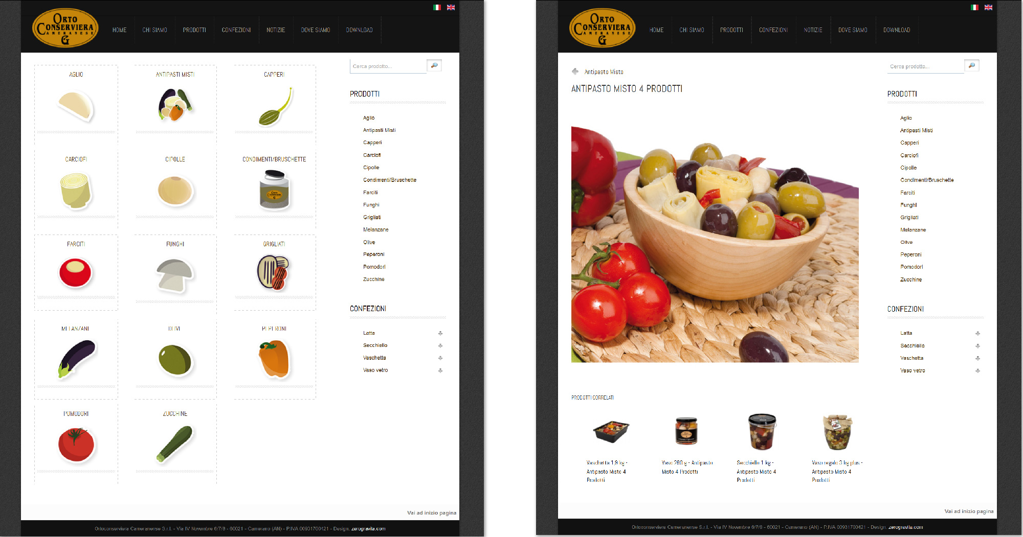 Sito web - Catalogo prodotti