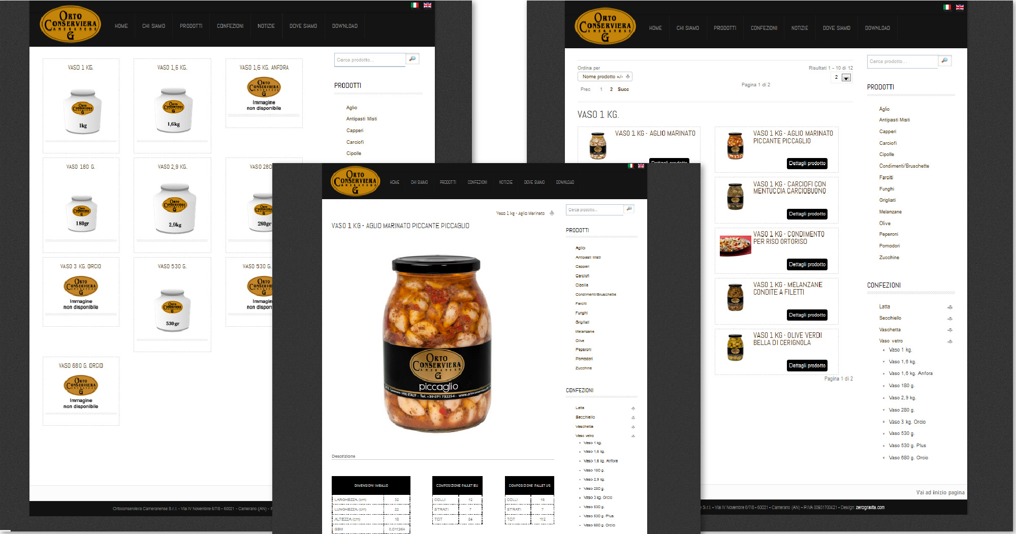 Sito web - Catalogo prodotti