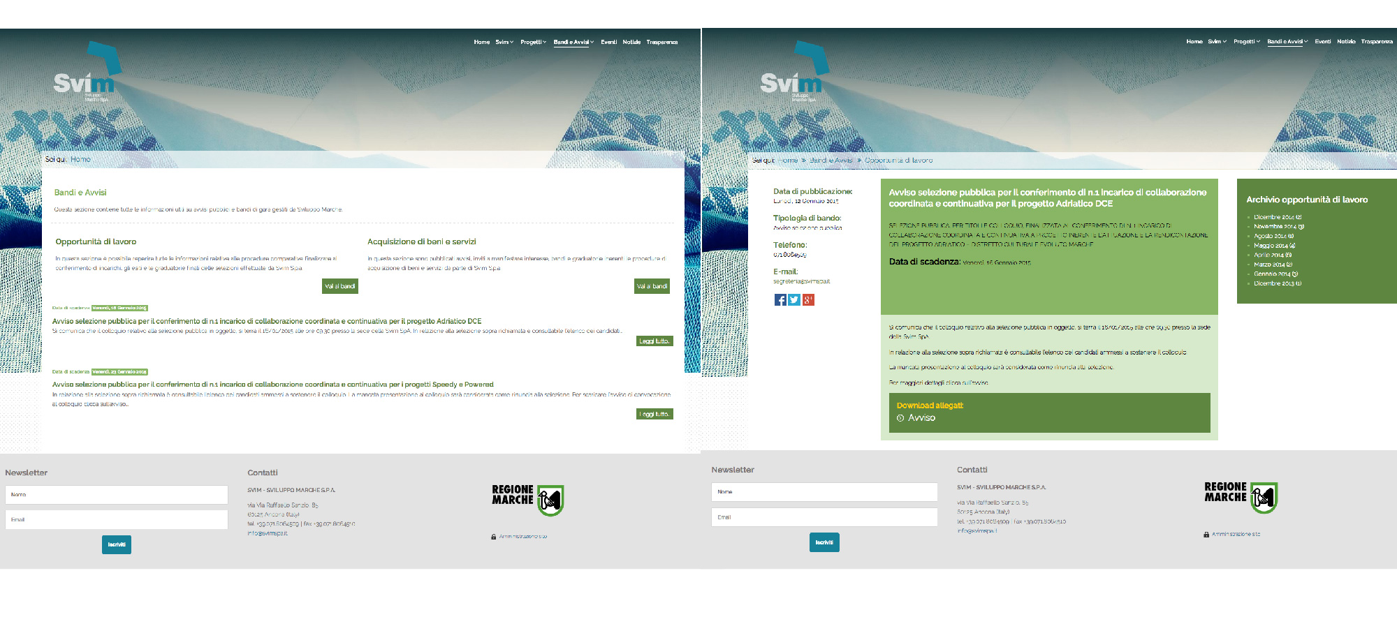 Sito web - Area Bandi